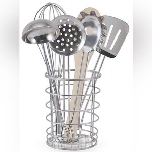 Melissa & Doug Silver Stainless Steel Kitchen Utensil Set with Holder